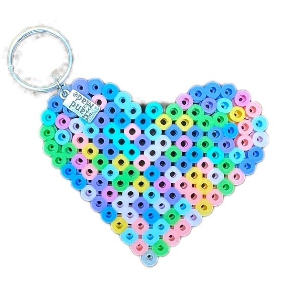 Handmade charm heart keychain multi color - Picture 1 of 4